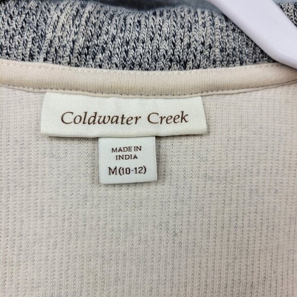 Coldwater Creek Vest Womens Size Medium Snap Front Sweater Knit Hooded Gray - Picture 8 of 10